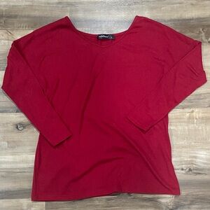 $1 Style Dome  Rich Red Long Sleeve Top
